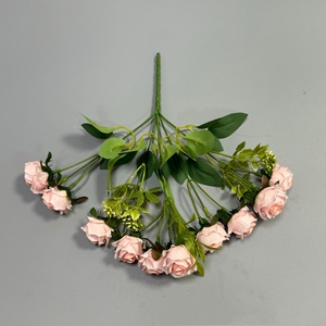 Ramo de Flores Artificiales de Fábrica, 10 Cabezas de Flores Pequeñas de Seda con Hoja de <span class=keywords><strong>Eucalipto</strong></span>, Rosa Blanca, Decoración para el Hogar, Oficina, Boda - Product Image 4