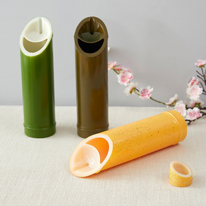Taza de Sake con forma de bambú, artículos de bebida de plástico de calidad alimentaria para fiestas, adultos, amarillo, verde, <span class=keywords><strong>E</strong></span> 15 - Product Image 1