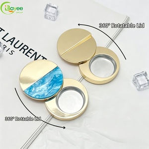 Caja de Metal Personalizada al por Mayor, Redonda, con Tapa de Media Cara, de Aleación de Zinc, Magnética, para Perfume Sólido - Product Image 2