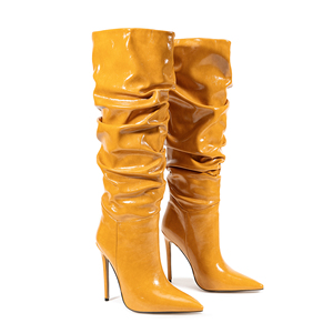 Botas Vintage <span class=keywords><strong>de</strong></span> tacón alto hasta <span class=keywords><strong>la</strong></span> rodilla para mujer, punta estrecha, <span class=keywords><strong>vino</strong></span>, rojo, marrón, rosa, cierre <span class=keywords><strong>de</strong></span> forro <span class=keywords><strong>de</strong></span> felpa térmica para lluvia <span class=keywords><strong>de</strong></span> verano - Product Image 1