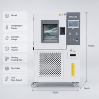 Cámara de Prueba de Temperatura y Humedad Programable de 225L con Pantalla Táctil para Pruebas Electrónicas y Automotrices