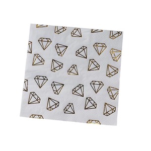 Gold Stamped Diamond Pattern Paper Napkins 330x330mm Disposable For Wedding Birthday Anniversary Parties - Product Image 5