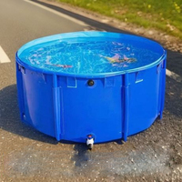 Réservoir d'eau avec cadre en plastique, bassin d'aquaculture mobile pour l'élevage de poissons et de crevettes