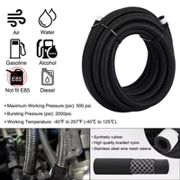 Kit de conduites de carburant PTFE 3/8" 6AN AN6 E85 en nylon tressé en acier inoxydable avec raccords