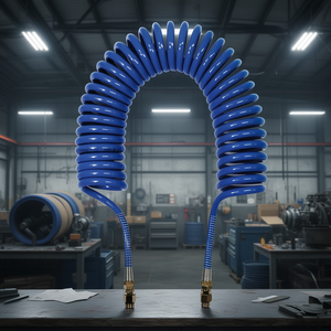 Manguera de aire en espiral de poliuretano Ttake PU 98 Shore, conectada para uso industrial - Product Image 3