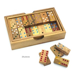 Double-Six Dominos Boîte en bois <span class=keywords><strong>Puzzle</strong></span> Jouets classiques Jeu de société Jouets en bois Cadeaux uniques Maison OEM Best Seller Thaïlande Bois - Product Image 2