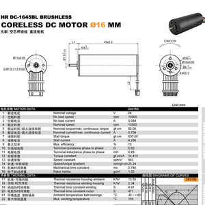 Motor de Imán Permanente de 16 mm 1645BL con Conmutación Eléctrica, CC 24V 12V, con Tratamiento Anticorrosión para Exploración de Pozos Petroleros - Product Image 2