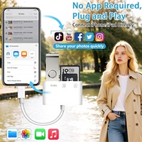 Lecteur de carte SD/USB-C haute vitesse avec port USB 2.0 pour iPhone 15/16/17, iPad, Mac, Samsung et appareils Android Type-C