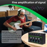 HIFI Stereo Kulaklık Amplifikatörü Stüdyo Kayıt Monitörü Kulaklık Amplifikatörü 4 Kanal Mini Amplifikatör RGB Işık Efekti