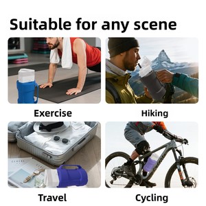 Bouteille d'eau en silicone de qualité alimentaire grande capacité pour sports de plein air, avec ouverture directe et anti-fuite, idéale pour le cyclisme et les voyages des jeunes - Product Image 2