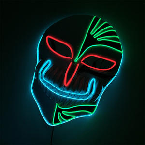 LED Kurosaki <span class=keywords><strong>Ichigo</strong></span> <span class=keywords><strong>Masque</strong></span> de la Mort Homme <span class=keywords><strong>Bleach</strong></span> Anime Cosplay Effrayant Halloween Mascarade Luminescent Plastique Déguisement Cadeau - Product Image 2