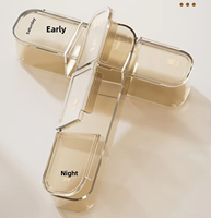 Boîte de rangement pour pilules de voyage révolutionnaire multicolore résistante aux enfants avec logo personnalisé, 21 compartiments, en PP de qualité alimentaire