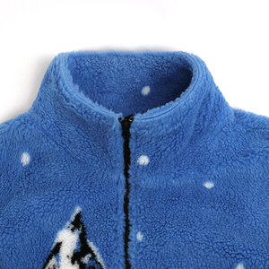 Jaket bulu halus hangat musim dingin desain baru jaket Sherpa bulu domba cetak kustom/timbul Logo bulu domba jaket pria - Product Image 3