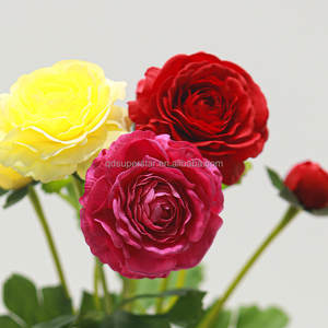 B-594 <span class=keywords><strong>Comprar</strong></span> al por Mayor Decoración para el Hogar, Peonías de Loto, Flores Decorativas Artificiales de Tacto Real, Peonías de Loto Rojas, Flor Artificial de Loto - Product Image 3