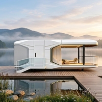 Villa Modulaire Préfabriquée de Luxe en Conteneur, Type Capsule Spatiale, pour Complexes Hôteliers