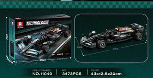 Bloques de Construcción de Auto de Carreras F1 Reobrix 11040, 3473 Piezas, Escala <span class=keywords><strong>1</strong></span>:8, Modelo F1 con Mecanismo de Dirección y Alerón Elevador - Product Image 5