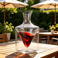 Distributeur rapide de whisky et de bière 1000 ml, seau à glace à base conique et bouche biseautée, ensemble de carafe à vin en verre cristal