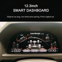 Layar Instrumen LCD Mobil 12,3 inci Baru untuk Toyota Land Cruiser LC71 76 78 79, Material ABS, Panel LCD Khusus untuk Peningkatan Interior