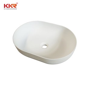 Pequeña encimera de superficie sólida lavabo Corian de piedra de resina fregadero para cuarto de baño - Product Image 2