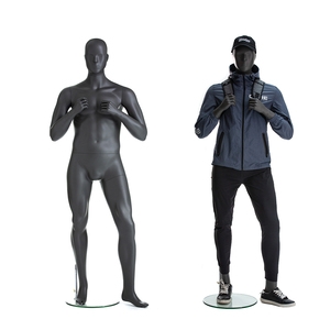 M070-<span class=keywords><strong>JACOB</strong></span>-1 Männliche Outdoor-Wander-Posenfigur Ganzkörper-Schaufensterpuppe Matt Dunkelgrau mit Rucksackgurten für Sportbekleidungs-Präsentation - Product Image 5