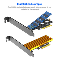 Carte adaptateur HLT M.2 NVMe SSD PCIe 3.0 4X avec dissipateur thermique en aluminium, conception pleine hauteur, compatible 2242/2260/2280mm, pour utilisation sur ordinateur de bureau, en stock