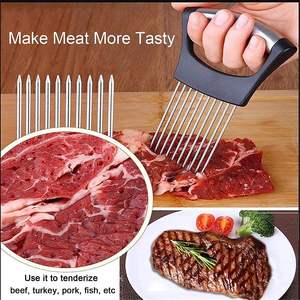 Supporto <span class=keywords><strong>cipolla</strong></span> in acciaio inossidabile per affettare tagliapalle cipolle affettatrice pomodoro patate verdure strumento di taglio carne - Product Image 4