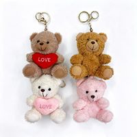 Porte-clés tendance en peluche douce, adorable pendentif de sac en forme d'ours en peluche pour femme, fille, cadeau de Saint-Valentin, de mariage ou de Noël