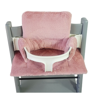 Cojín de Asiento Semicircular para <span class=keywords><strong>Silla</strong></span> Alta Stokk-Suitable, Cojín de Peluche para <span class=keywords><strong>Silla</strong></span> de Bebé, Estilo Invernal Cálido con Piel de Conejo - Product Image 3