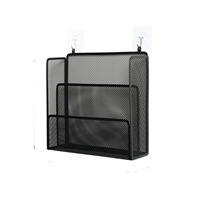 Organizador de Escritorio Metálico de Pared, Porta Archivos, Estante de Almacenamiento en Capas sin Perforaciones, Caja de Almacenamiento Minimalista