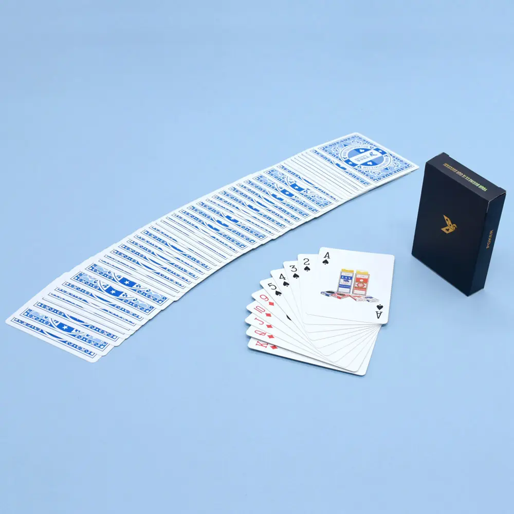 Cartas de plástico para jogo de poker, cartas mágicas impressas pretas à prova d'água