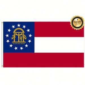 ธงรัฐจอร์เจีย สหรัฐอเมริกา ขนาด 3x5 ฟุต ขายส่ง ผ้าโพลีเอสเตอร์ 68D/100D รับผลิตตามสั่งทุกประเทศ จัดส่งรวดเร็ว ผู้ผลิตที่เชื่อถือได้ จัดส่งด่วน - Product Image 2