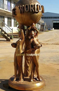 Estatua <span class=keywords><strong>de</strong></span> Bronce Fundido Personalizada <span class=keywords><strong>de</strong></span> Tamaño Real <span class=keywords><strong>de</strong></span> la Famosa Escultura 'El Mundo Es Tuyo' con la <span class=keywords><strong>Tierra</strong></span> en Venta - Product Image 4