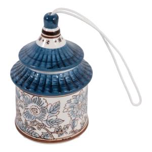 Casetta per Uccelli in Ceramica da Appendere con Design Floreale per Decorazione Giardino Esterno - Product Image 4
