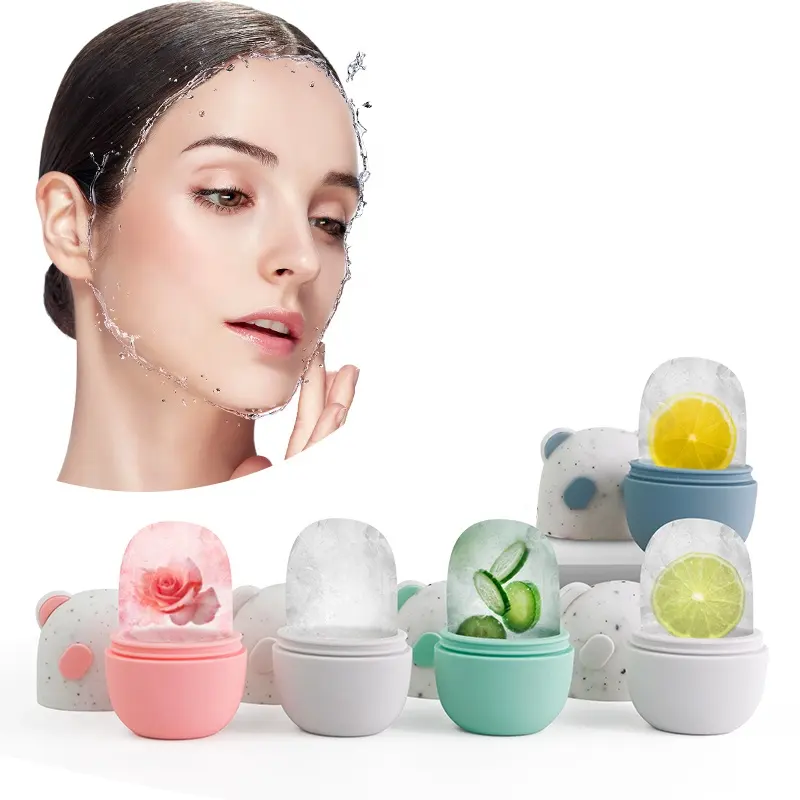 Kunden spezifisches Logo Silikon-Eis walze für Gesichts kühlform und Augen gesichts kontur ierung Gesichts-Eis kugeln Gesichts würfel