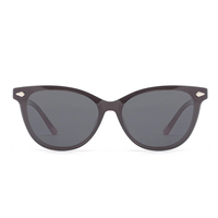 Lunettes de soleil polarisées œil-de-chat personnalisées 2025 à clip magnétique, monture en acétate légère pour femme, vision nocturne, protection UV