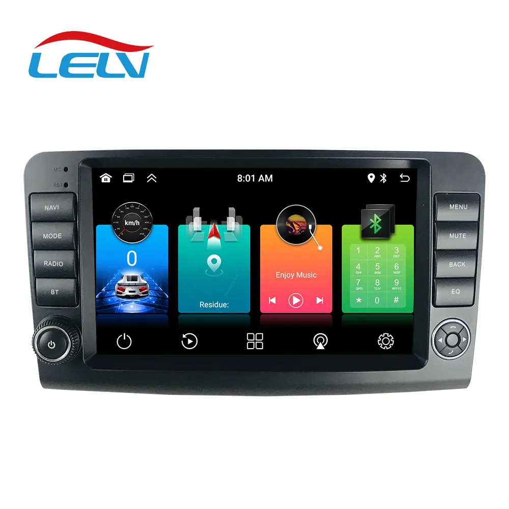 LELV 9" doppel-Din Auto Stereo Radio Carplay Android Auto für Mercedes-Benz Ml Serie 2005-2011 Gps WLAN HiFi Fm Rds Adh Cam