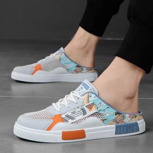 Summer men's <b>half</b>-trousers with ponytail-style shoes cross-border large size with open design breathable low heel sports shoes - Product Image 1