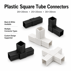 Conector de Tubo Quadrado de Plástico 20*20mm 25*25mm Conexão em Ângulo Reto 2 Vias 3 Vias Conectores de Junção de Tubo Quadrado de Plástico - Product Image 2