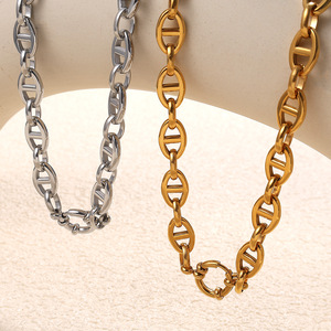 Pulsera Hip Hop de Acero Inoxidable con Diseño de Nariz de Cerdo, Chapada en Oro de 18k, de Acero de Titanio, Estilo Exagerado, Transfronteriza Europea Americana - Product Image 2