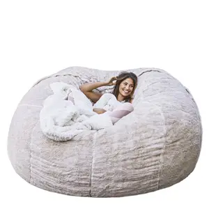 Luxury Fur Lazy Sofa Couch Xxl Love Sack Fluffy Bean Bag Chair Cover Modern Homguava Large Giant Bean Bag Bed For Adults Humans