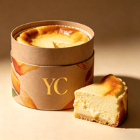 Caja de Cartón Cilíndrica Personalizada para Alimentos, Envase para Pastel de Queso, Tubo de Papel Kraft para Empacar Pasteles y Postres con Logotipo