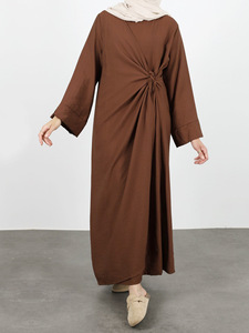 Nuovo Abito Musulmano di Lusso per Donne, Abaya con Chiusura Laterale, Traspirante in Poliestere, Stile <span class=keywords><strong>Turco</strong></span>, Vendita all'Ingrosso, Abbigliamento per Adulti per Ramadan ed Eid - Product Image 3