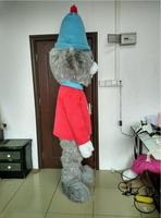 Costume de mascotte de chien en peluche bleu ciel gris pour adulte unisexe, personnalisé pour Noël 2025