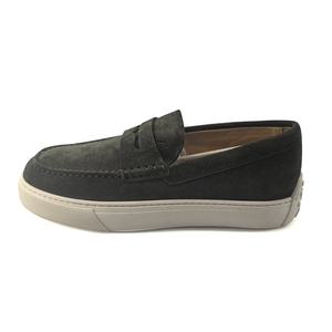 Mocassins rétro en cuir véritable pour hommes, à enfiler, plateforme haute, confortables, en <span class=keywords><strong>daim</strong></span> <span class=keywords><strong>vert</strong></span>, pour le bureau et la carrière, chaussures de marche robustes - Product Image 4