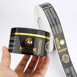 Étiquettes personnalisées écologiques, durables et luxueuses avec impression de logo en feuille d'or pour emballages de cosmétiques, flacons et pots en verre pour soins de la peau et maquillage. - Product Image 2