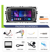 Autoradio Android Podofo 7'' IPS 4+64G avec CarPlay/Android Auto sans fil pour Ford Focus II/S-Max/Mondeo 9/Galaxy II/C-Max