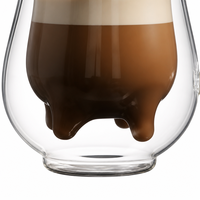 Mug à thé et lait en verre borosilicate à double paroi, résistant à la chaleur, 250 ml (8 oz), avec poignée, motif « Udder de vache », très populaire