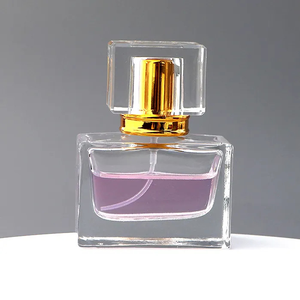 Hot Selling Glass Reusable 30ml Flat square Perfume Transparent <b>Spray</b> <b>Empty</b> <b>Bottle</b> with Red Black pink Gold Lid - Product Image 3