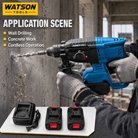 Marteau perforateur rotatif sans fil Watson Tools 20V avec 2 batteries, chargeur et mallette de transport, moteur sans balais, haute puissance, durable
