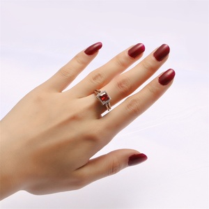 Anillo de plata de primera ley y Circonia cúbica para mujer, sortija, plata esterlina 925, Circonia cúbica, Zirconia, circonita, zirconita, zirconita, color rojo y morado - Product Image 6
